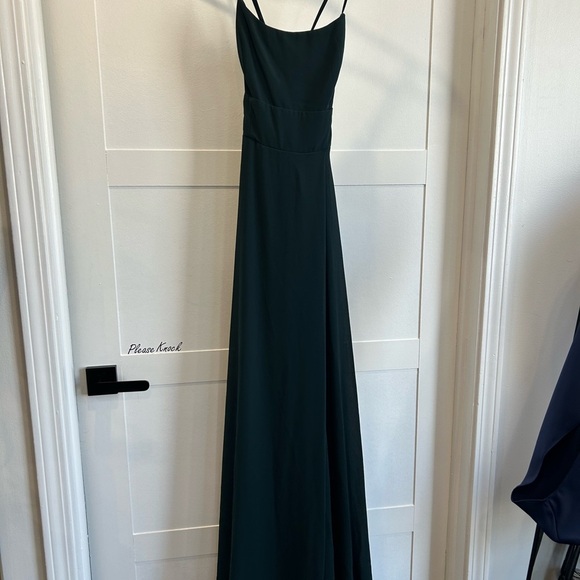 Lulus jade floor length cross back Dress nwt size medium - Picture 4 of 7